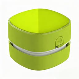 Groene compacte bureaustofzuiger met AA-batterijvoeding (zonder batterijen), lange looptijd en 360° draaibare reinigingskop, verwijdert bureaustof en gumresten, ideaal voor thuis, school, kantoor en als origineel kindercadeau — thumbnail 1