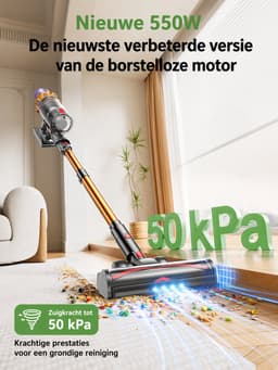 Novari Draadloze stofzuiger - Vacuüm cleaner - Zonder zak - Snoerloze Steelstofzuiger - Meerder opzetstukken - 550 W - 45 min — thumbnail 3