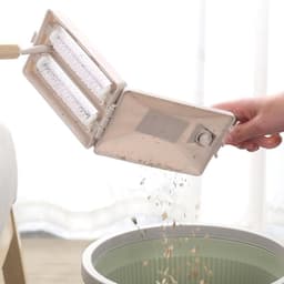 Kruimelveger Handheld - Kruimelborstel Vanger - Snel Opruimen - Dubbele Rolborstels - 10.5 x 26 cm - Beige — thumbnail 2