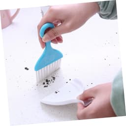 Mini Bezemset - Stoffer en blik - Bureau opruimen - Zachte borstelharen - 15 cm - Willekeurig — thumbnail 2