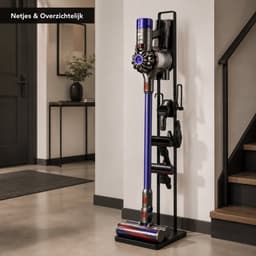 WoonWonder - Stabiele Metalen Stofzuigerstandaard voor Dyson & Dyson Handheld met ruimte voor Draadloze Stofzuigeropzetstukken en Accessoires - Dyson — thumbnail 2