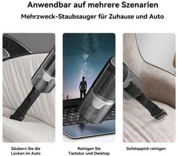 Handstofzuiger, 120W draadloze handstofzuiger, 9000P, stofzuiger met 1500mAh accu, tafelstofzuiger, draadloze stofzuiger, handstofzuiger geschikt voor auto's, huizen en keukens. — thumbnail 2