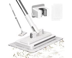Mini-bezem - Contactloos reinigen - Stof en vuil verwijderen - Automatische clip - 135 cm - Grijs
