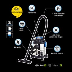 REN® Karcher - Karcher Stofzuiger - Bouwstofzuiger - Festool Stofzuiger - Bouwstofzuiger Zonder Zak - Zilver - 34cm x 33cm x 36cm — thumbnail 3