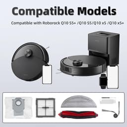 15 stuks accessoires - inclusief 2 hoofdborstels, 4 dweilpads, 3 zijborstels, 2 HEPA-filters, 4 stofzakken - Voor Roborock Q10 S5+ /Q10 S5/Q10 x5 /Q10 x5+ robotstofzuiger — thumbnail 5