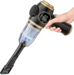 Mini handstofzuiger, 2-pack draadloze autostofzuigers, 4500 Pa hoge zuigkracht, met display, USB-oplaadbaar handzaam ontwerp, geschikt voor het schoonmaken van auto, huis en kantoor, zwart. — thumbnail 1
