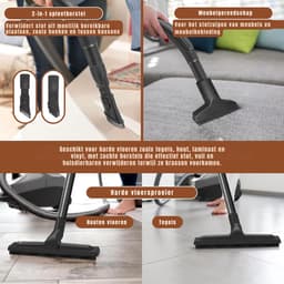 Nexvo® Karcher - Karcher Stofzuiger - Bouwstofzuiger - Festool Stofzuiger - Bouwstofzuiger Zonder Zak - Zwart - 33cm x 31cm x 53cm — thumbnail 5