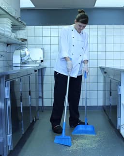 Staande Stofpan - Stofblik met steel - Efficiënt vegen - Hygiënisch ontwerp - 33 x 20 x 8 cm - Geel — thumbnail 2