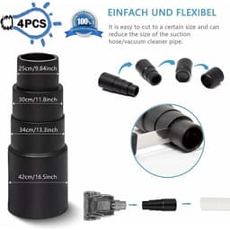 Stofzuigerslangadapter- stofzuigeraccessoire- voor stofzuiger- zaag- schuurmachine - omwikkeling - 4 stuks — thumbnail 4