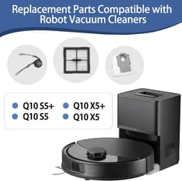 10 stuks - Vervangende accessoireset compatibel met Roborock Q10 S5/Q10 S5+/Q10 X5/Q10 X5+ robotstofzuigeronderdelen: 1 hoofdborstel, 2 HEPA-filters, 2 dweilpads, 3 stofzakken, 2 zijborstels — thumbnail 2