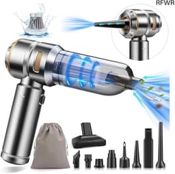 Mini Auto Stofzuiger - Draadloze Handstofzuiger - Auto Interieur Reinigen - 4-in-1 Functies - 22000 PA Zuigkracht - Zilver Goud — thumbnail 1