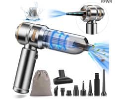 Mini Auto Stofzuiger - Draadloze Handstofzuiger - Auto Interieur Reinigen - 4-in-1 Functies - 22000 PA Zuigkracht - Zilver Goud