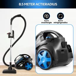 AG Stofzuiger Zonder Zak – Krachtige Zakloze Stofzuiger 900W – Sterke Zuigkracht – HEPA Filter – Compact & Lichtgewicht – Geschikt voor Dierenharen - Makkelijk Reinigbaar – 8.5M Bereik - Ook voor Harde Vloeren & Tapijt – Ocean Blue Edition — thumbnail 3