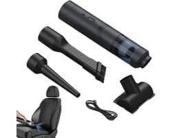 Draagbare Auto Stofzuiger - Hand Vacuüm - Snel Reinigen - 19 KPa Zuigkracht - 29.8 cm Lengte - Zwart