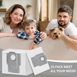 PolkaHome 12 Stofzuigerzakken voor Roborock S8+/S8 Pro Ultra/S7 MaxV Ultra/S7 Pro Ultra/Q7+/Q7 Max+/Q8 Max+/ Q5 Pro+ stofzuiger afzuigstation, stofzak, reserveonderdelen, accessoires voor Roborock — thumbnail 3