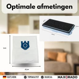 Maxorado Stofzuiger Set 44-delig - 30 zakken + 2 Hepa + 6 Uitblaas + 6 Motor Filter - geschikt voor Miele C3, C2, S8340, S8430, S8310, S8360, S8, S5, S5211, S5210, S8460 — thumbnail 4