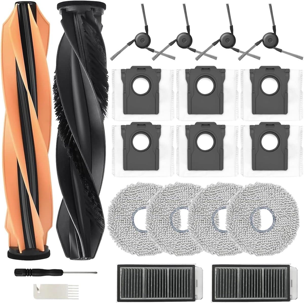 Accessoires Set Geschikt voor Dreame X50 Ultra / L50 Pro / L40s Pro Ultra - 18-Delige Onderhoudskit - Inclusief Hoofdborstel, Zijborstels, Filters, Stofzakken & Dweildoeken — afbeelding 1