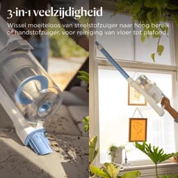 Steelstofzuiger - Draadloze Stofzuiger - Dagelijks Schoonmaken - Klitvrije Borstelrol - 40 Min Gebruik - Wit — thumbnail 5