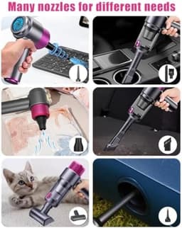 10-delige set oplaadbare handstofzuiger, krachtige draagbare mini stofzuiger 4-in-1 functie, lichtgewicht auto stofzuiger met meerdere accessoires voor huis, kantoor en auto — thumbnail 2