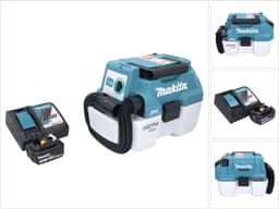Makita DVC 750 LRF1 accustofzuiger LXT 18 V 67 mbar 7,5 l borstelloos + 1x accu 3,0 Ah + oplader — thumbnail 1