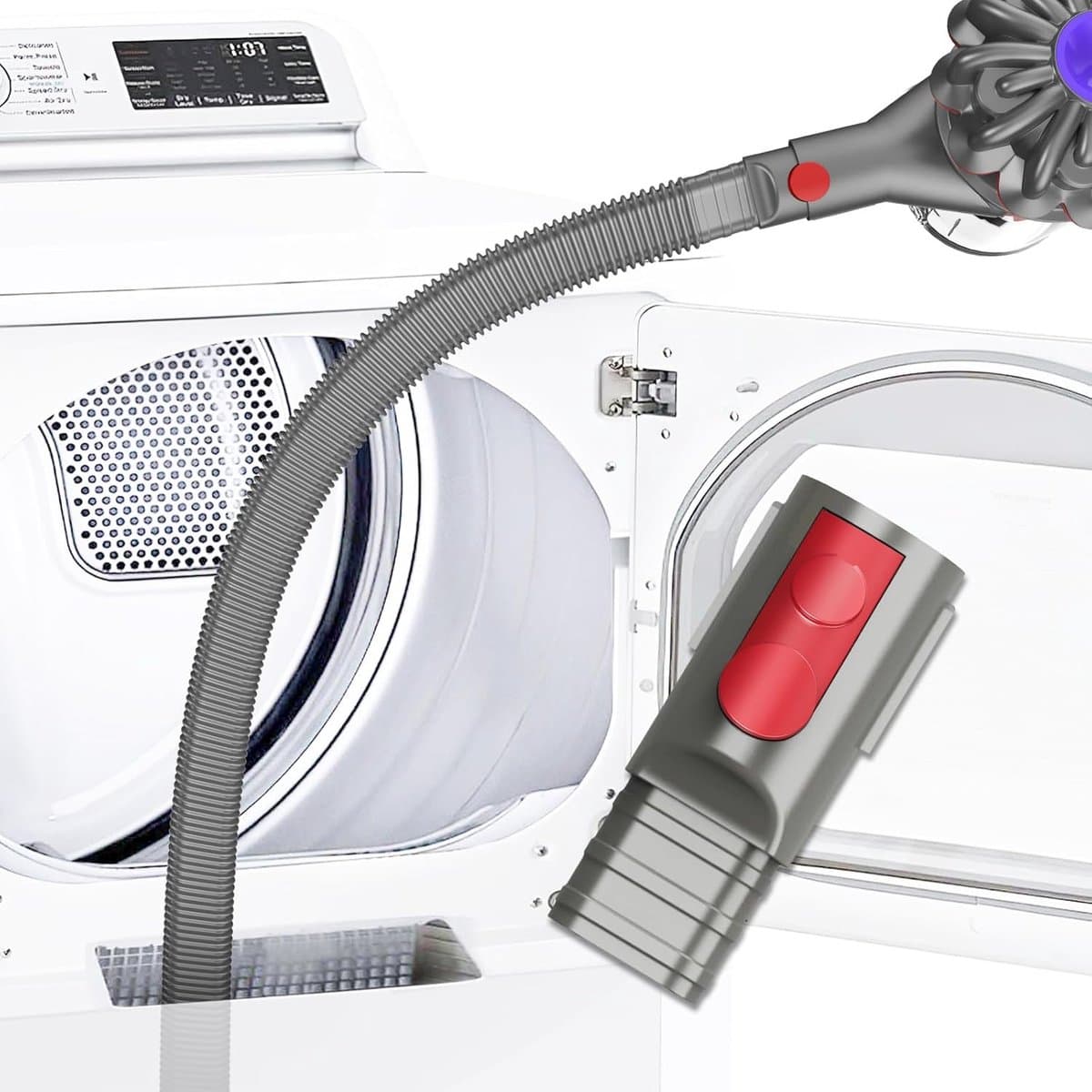 Reinigingsset geschikt voor drogerventilatie, compatibel met geschikt voor Dyson drogers, geschikt voor Dyson V7 V8 V10 V11 V12 V15 en andere draadloze stofzuigers, kan diep pluis verwijderen. — afbeelding 1