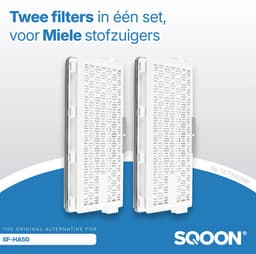 SQOON® HEPA Filterset o.a. geschikt voor Miele Air Clean - Complete C2 en C3 & Compact C1 en C2 stofzuigers - 2 STUKS - Gelijk aan model: SF-HA 50 — thumbnail 4