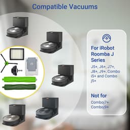 Vervangingsonderdelen Geschikt voor iRobot Roomba J Plus Series J5+ J6+ J7+ J8+ J9+ – 1 hoofdborstel, 2 stofzakken, 5 zwarte zijborstels, 5 filters, 1 voorwiel (Zonder Combo j7+ j9+) — thumbnail 3