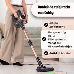 BambiClean Steelstofzuiger Draadloos Zonder Zak - 30kPa Zuigkracht - LED Vuildetectie - Snoerloze Stofzuiger op Accu — thumbnail 2