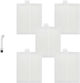 5 stuks HEPA Filter - Geschikt voor Eufy G50 Hybrid (SES) - L60 Hybrid (SES) - L60 - L60 SES - L50 - L50 SES - 6*7.5*0.9cm - met reinigingsborstel - Onderdelen - voor robotstofzuiger - Wit — thumbnail 1