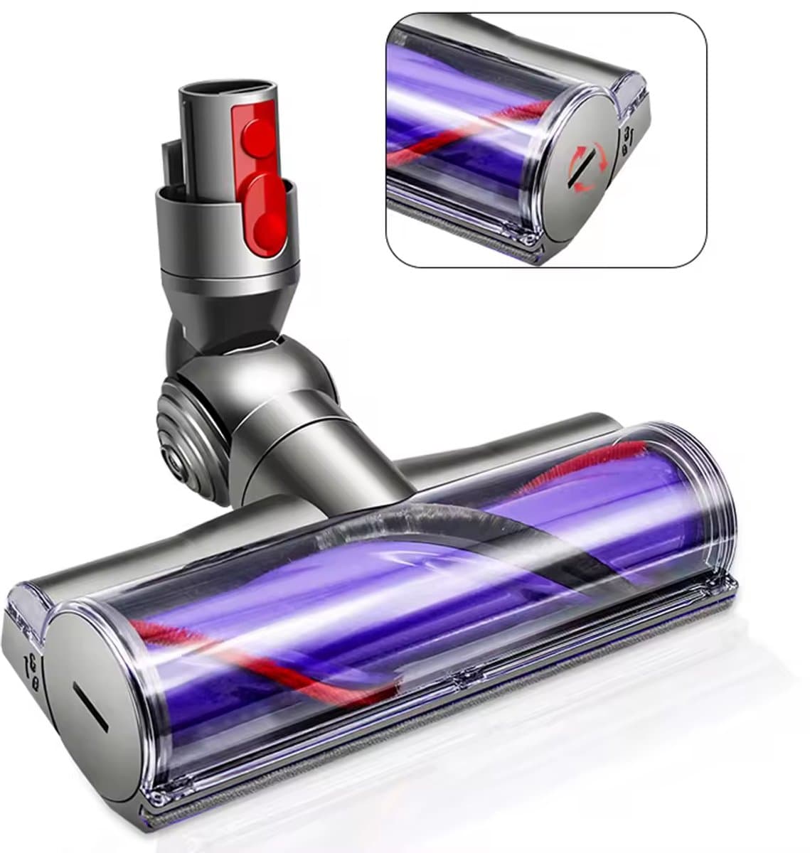 Stofzuigermond - Geschikt voor Dyson V8/V10/V11/V15/G5 - Groen Led - Wasbare borstel - Wasbare borstel - Stofzuigeraccessoires - Blauw — afbeelding 1