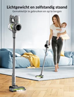 Draadloze Steelstofzuiger - 26Kpa - 250W - LED Display - Tapijt & Auto - Krachtig & Stil — thumbnail 4