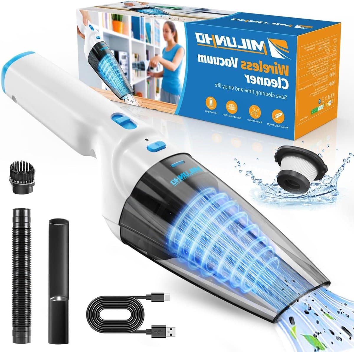 9500PA draagbare mini-handstofzuiger voor auto en huis - multifunctionele accessoires — afbeelding 1