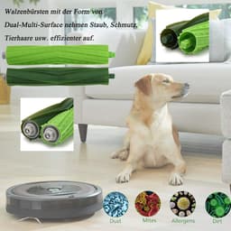 10 stuks reserveonderdelen kits geschikt voor iRobot Roomba iRobot e/i/j serie i7 i7+ i3 i3+ i4 i4+ i6 i6+ i8 i8+ j7 j7+ E5 E6 E7 robotstofzuiger accessoires 1 rubberen borstel,4 krachtige filters, 4 zijborstels — thumbnail 5