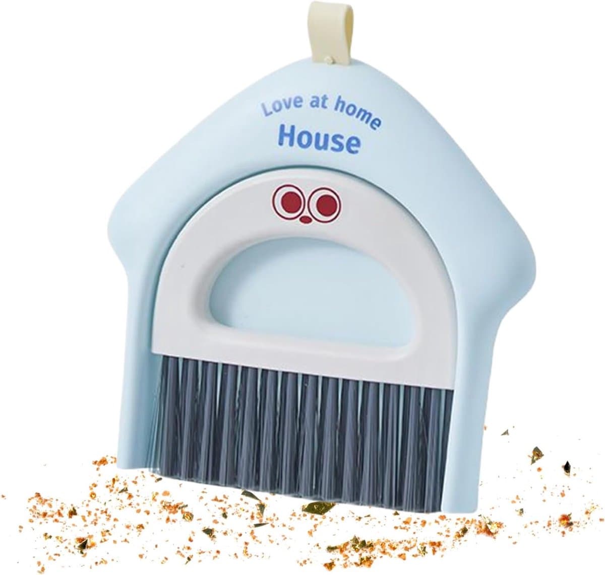 Bezem En Stofblik - Schoonmaak Set - Dagelijks Schoonmaken - Compact En Opvouwbaar - 18.5x17cm - Blauw — afbeelding 1