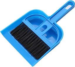 Kleine Handbezem Stofferset - Mini Stoffer Blik - Bureau Reinigen - Compact Ontwerp - 1 Set - Blauw — thumbnail 5