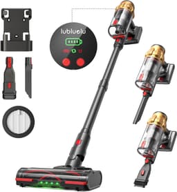 G&G stofzuiger – Steelstofzuiger – Draadloos – Zonder zak – 500W – Tot 50 min – Verwisselbare accu – 7x 2200mAh - Wandhouder — thumbnail 1