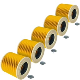 vhbw 5-plooienfilter, vervangingsfilter voor Kärcher 6.414-772.0, 6.414-552.0, 6.414-547.0, KFI 3310, 2.863-303.0, 9.755-260.0 voor stofzuigers – patroonfilter geel — thumbnail 2