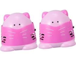 Mini Stofzuiger - Tafelreiniger - Bureau Opruimen - Draadloos Draagbaar - 8.5x8.2x9cm - Roze