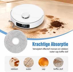 4 Stuks Dweilpads Reserveonderdelen voor Robotstofzuiger - Herbruikbare Dweildoeken voor Dreame L10 Ultra L10S Pro L10S Ultra Heat L10 Prime L20 L30 L40 L50 Ultra X30 X40 X50 Ultra en Mova V50 Ultra - Wasbare Vervangingspads voor Vloerreiniging — thumbnail 2