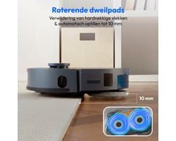 MEDION Robotstofzuiger met 3-in-1 station, lasernavigatie en dweilfunctie X55 SW+ Pro (10.000 Pa, 2-in-1 robot, roterende dweilmoppen, kruislijnlaser)