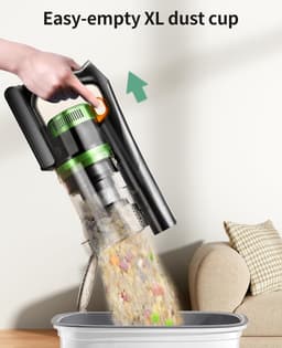 Draadloze Steelstofzuiger - Lichtgewicht Stofzuiger - Huis Reinigen - Aromatherapie Functie - 60 Min Looptijd - Zwart Groen — thumbnail 2
