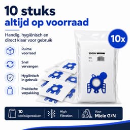 SQOON® Stofzuigerzakken Geschikt voor Miele GN, classic C1 complete C2/C3 + 1 filter - 10 Stuks — thumbnail 5