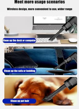 Draagbare Handstofzuiger - 120 W Hoog Vermogen - 9000 Pa Sterke Zuigkracht - 120 Ml Stofbox — thumbnail 2