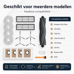 BukkitBow - Accessoireset Geschikt voor Dreame L10s Ultra, L10 Ultra, L10s Pro, L10s Pro Gen 2, L10 Prime, L10 Pro & Xiaomi X10+, X20+ - Met HEPA Filters, Roller, Zijborstels, Mopdoeken & Stofzakken - Vervangingsonderdelen - 17-Delige Set — thumbnail 3