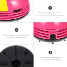 Mini Stofzuiger - Tafelreiniger Kruimeldief - Bureau Schoonmaken - Stil Werking - 10.5 cm - Roze — thumbnail 2