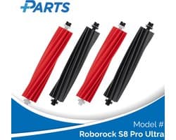 Roborock S8 Pro Ultra Borstels (4 Stuks, Plus.Parts® alternatief voor 8.02.0199)