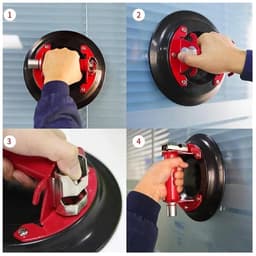 Vacuüm Heffer - Zuignap Glaslifter - Materialen Verplaatsen - Veilige Indicator - 9 inch diameter - Rood — thumbnail 4