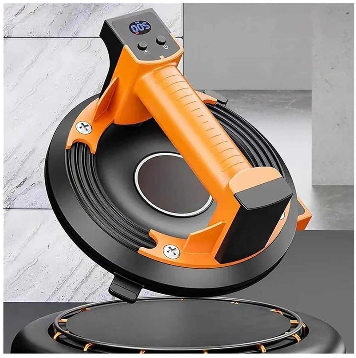 Elektrische Zuignap - Vacuümheffer Zuigglas - Materiaal Verplaatsen - 20cm Vergrote Zuigmond - 200 kg Zuigkracht - Zwart Oranje — afbeelding 1