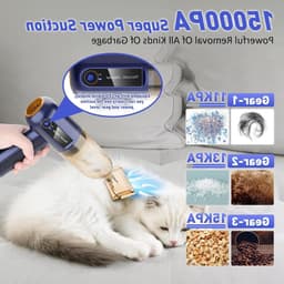Draadloze Handstofzuiger - Mini Stofzuiger - Auto Huis Kantoor - 15000 Pa Zuigkracht - 80 W - Zwart — thumbnail 1