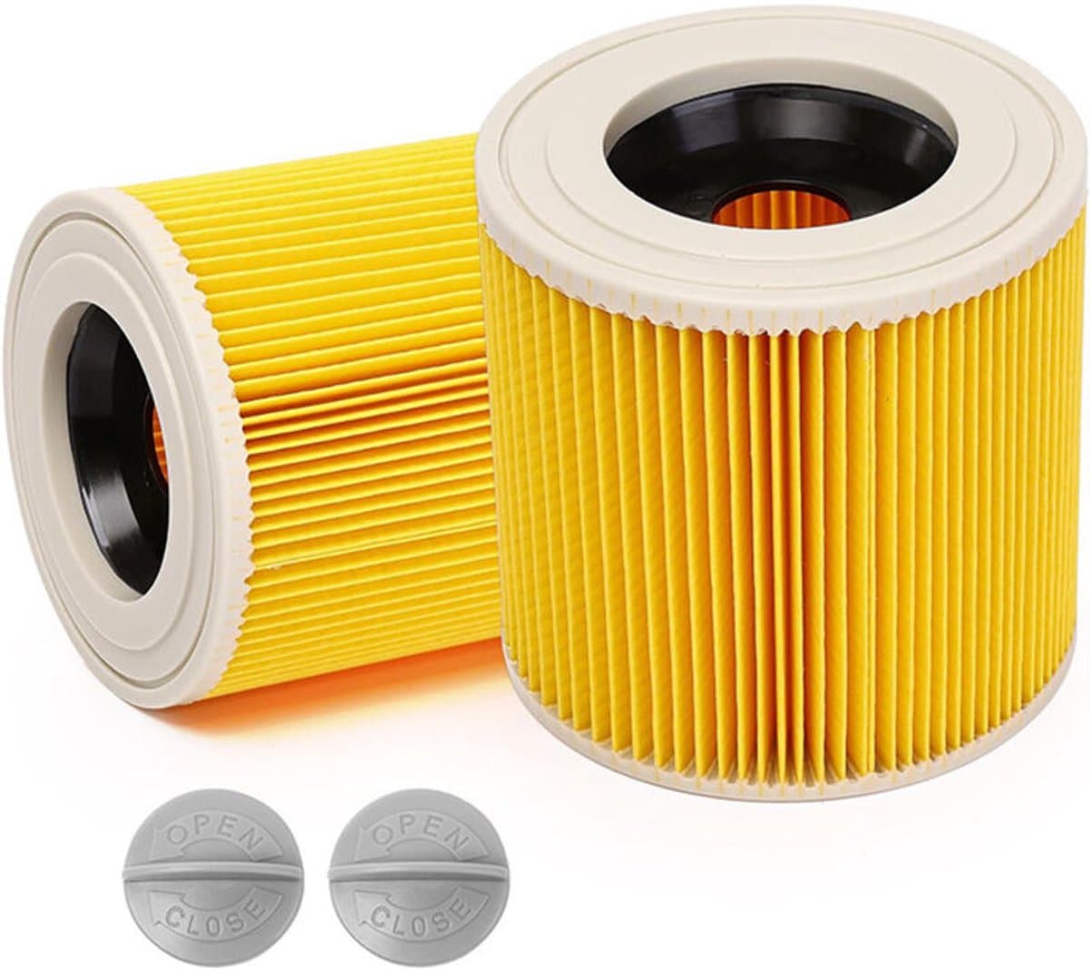 2x Patroonfilter geschikt voor Kärcher WD1, WD2, WD3 en A series Luchtafvoer Filter Cartridge Water stofzuiger - Cartridgefilter - Filter - Stofzuiger Filter - Voor mensen met allergie voor fijnstof / geuren — afbeelding 1